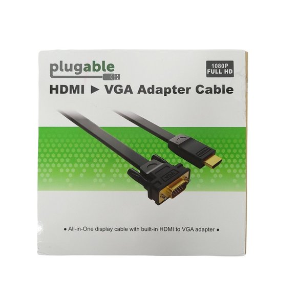 Plugable HDMI - VGA 6 Foot Adapter Cable 1080p Full HD display Model HDMI-VGA - Picture 1 of 10